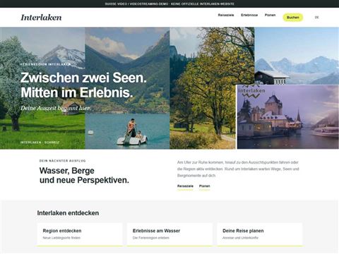 Demo-Webseite Interlaken mit eingebettetem Video